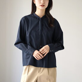 MIDIUMI（ミディウミ） タイ ショートシャツ / ブラウス 長袖 リボン ドット オケージョン 綿100％ 日本製