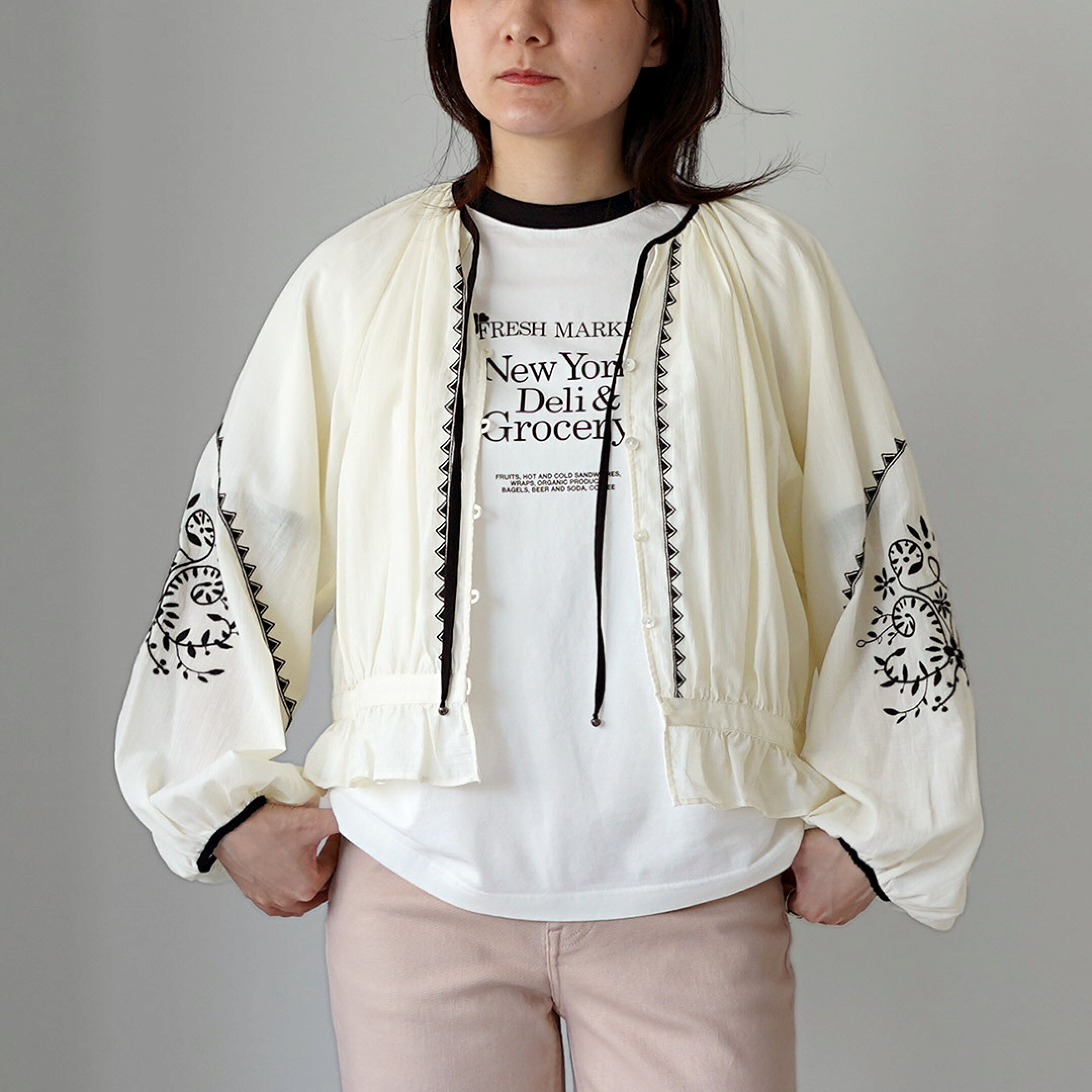 -EMBROIDERED BLOUSE