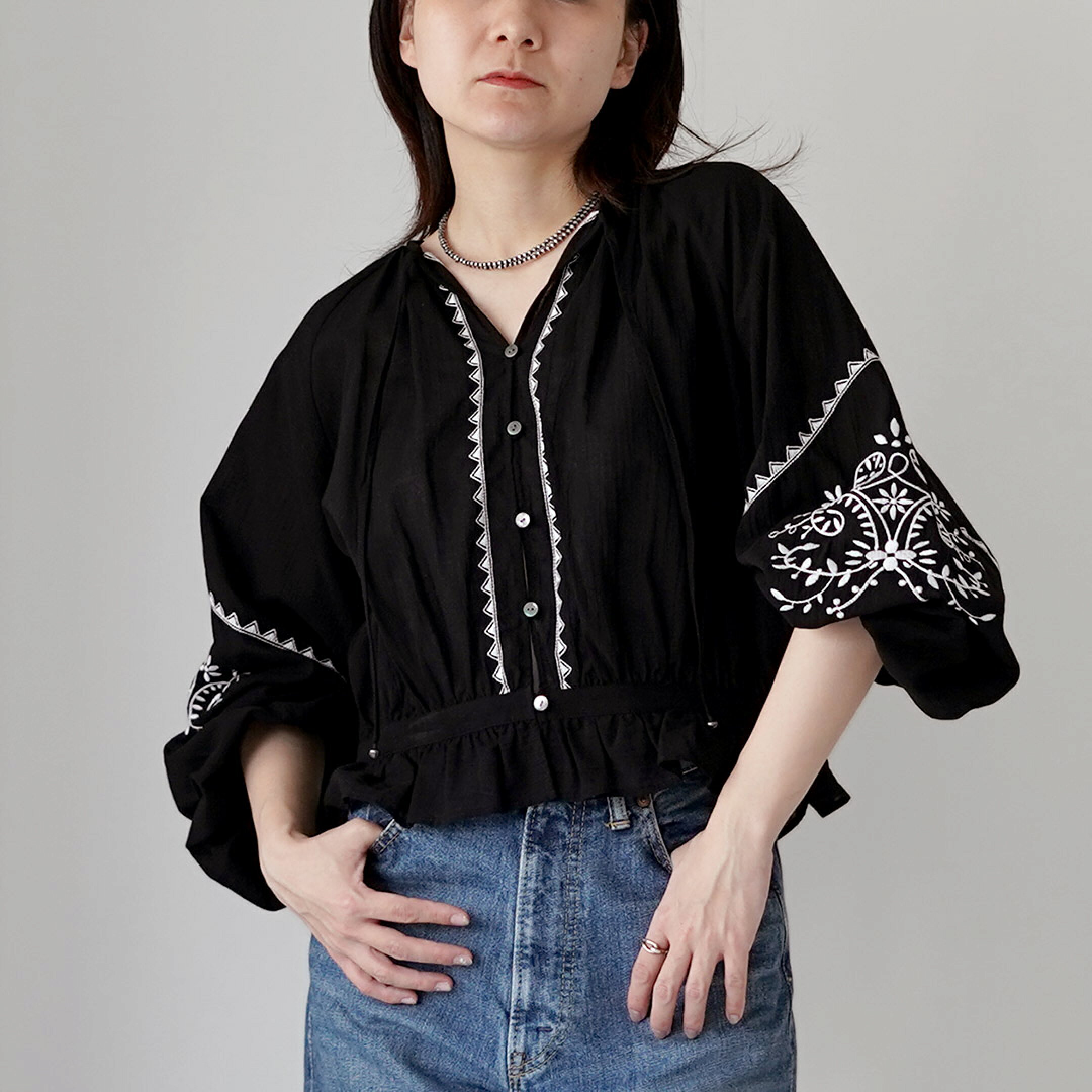 -EMBROIDERED BLOUSE