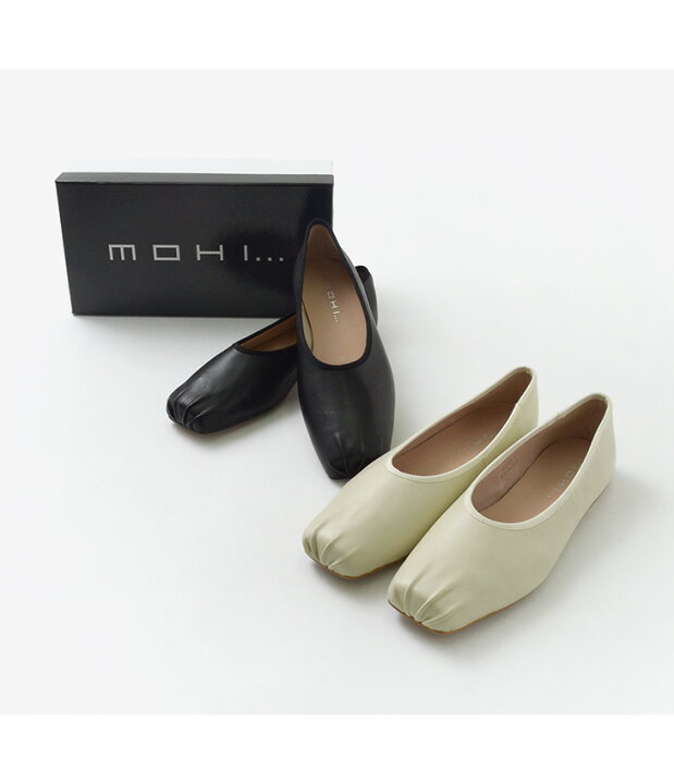 楽天市場】【30％OFF】MOHI（モヒ） レザー スクエア バレエシューズ  