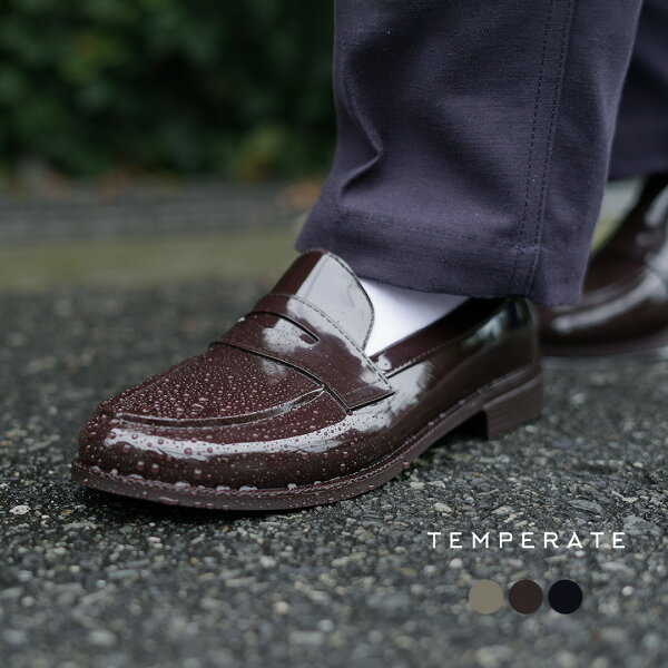 【10％OFFクーポン対象】TEMPERATE（テンパレイト） LLOYD コインローファー / レインシューズ レディース 雨靴 防水 晴雨兼用 ゴム PVC きれいめ オケージョン オフィス / rds