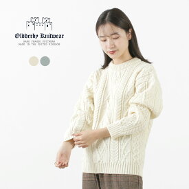 【30％OFF】OLD DERBY KNITWEAR（オールドダービーニットウェア） アラン クループルオーバー メンズ レディース ニット セーター ウール オーバーサイズ イギリス製【セール】