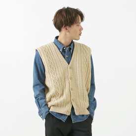 【30％OFF】SOGLIA（ソリア） ランドノア フィッシャーマンベスト メンズ レディース ニット セーター トップス ウール 日本製 LANDNOAH FISHERMAN VEST【セール】