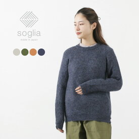 【30％OFF】SOGLIA（ソリア） ポートミックス キッドモヘア セーター メンズ レディース ニット トップス 長袖 暖かい 日本製 PORTMIX KID MOHAIR SWEATER【セール】