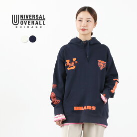 【50％OFF】UNIVERSAL OVERALL（ユニバーサルオーバーオール） CHICAGO BEARS×UNIVERSAL OVERALL スウェット フーディー レディース 長袖 綿 コットン プルオーバー パーカー フード NFL【セール】