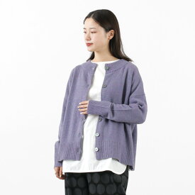 【30％OFF】MAO MADE（マオメイド） アンゴラブレンド クルーネックカーディガン レディース トップス 羽織り ニット ゆったり 暖かい ウール オフィス 丸首【セール】