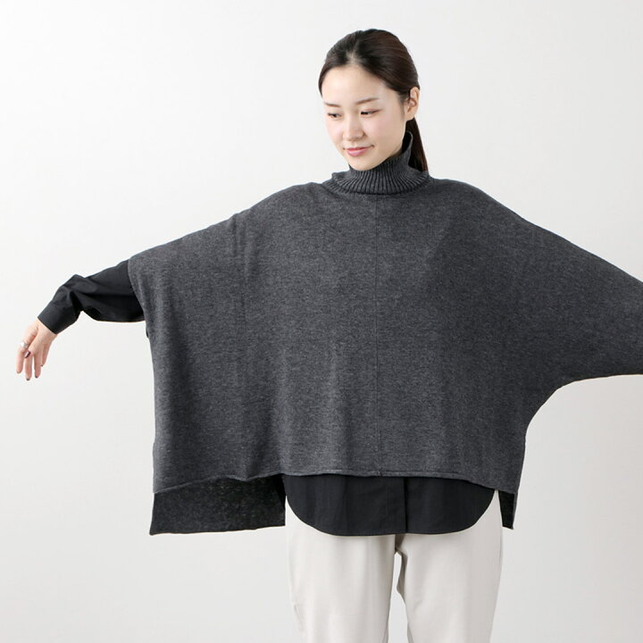 楽天市場】mizuiro ind（ミズイロインド） ポンチョライク ハイネック 