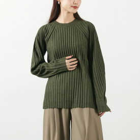 YENN（イェン） リブ フォルム ニット プルオーバー / レディース トップス 丸首 クルーネック 無地 シンプル RIB FORM KNIT PO