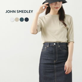 JOHN SMEDLEY（ジョンスメドレー） シーアイランドコットン 30G ハーフスリーブ ニット / レディース トップス 5分袖 無地 綿 コットン 薄手 イギリス製 sea island cotton 30G H/S knit