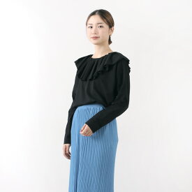 【50％OFF】MAO MADE（マオメイド） シルケット天竺 ピエロカラーTシャツ ビッグカラー 長袖 カットソー レディース 無地 日本製 241204【セール】