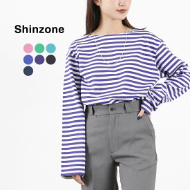 SHINZONE（シンゾーン） マリンボーダーTEE / レディース トップス ロンT 長袖 カジュアル ゆったり ボートネック 綿 コットン 日本製 19SMSCU93 MARINE BORDER TEE