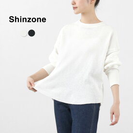 【スーパーSALE限定クーポン対象】SHINZONE（シンゾーン） スラブサーマル ロングTEE / レディース Tシャツ 長袖 カットソー ドロップショルダー 透け感 コットン 23MMSCU12 SLAB THERMAL LONG TEE