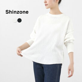 SHINZONE（シンゾーン） スラブサーマル ロングTEE / レディース Tシャツ 長袖 カットソー ドロップショルダー 透け感 コットン 23MMSCU12 SLAB THERMAL LONG TEE