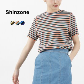 SHINZONE（シンゾーン） マルチボーダーTEE / レディース トップス Tシャツ 半袖 ハイネック 綿 日本製 22MMSCU13 MULTI BORDER TEE / sh30