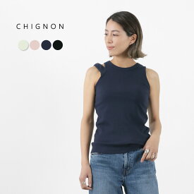 【50％OFF】CHIGNON（シニヨン） アシメスリットタンク / レディース トップス タンクトップ ノースリーブ アシンメトリー Asymmetry Slit Tank【セール】