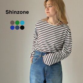 【動画あり】SHINZONE（シンゾーン） マリンボーダーTEE / レディース トップス ロンT 長袖 ボートネック 綿 コットン 日本製 19SMSCU93 MARINE BORDER TEE / sh30