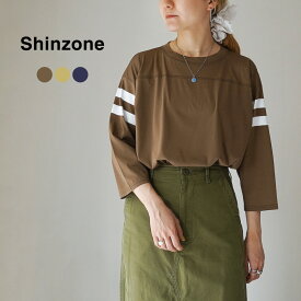 SHINZONE（シンゾーン） シアー フットボール TEE / レディース Tシャツ カットソー 7分袖 日本製 綿100 コットン 24MMSCU08 SHEER FOOTBALL TEE