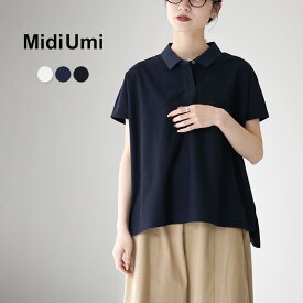 MIDIUMI（ミディウミ） ポロ ノースリーブ プルオーバー / ポロシャツ カットソー レディース 半袖 綿100 コットン 日本製 Polo N/S PO