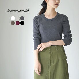 SIRENEMERMAID（シレーヌマーメイド） クルーネック ロングスリーブ カットソー / レディース Tシャツ 長袖 日本製 無地 綿100 オフィス ロンT