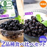 オーガニック冷凍ブルーベリー 大粒デューク種＆小粒ワイルド種 食べ比べセット（合計200g×4パック） 無…