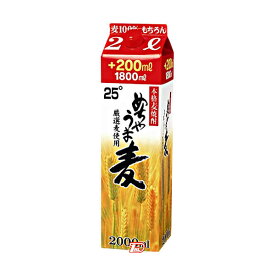 【2ケース】めちゃうま　麦　25度　鷹正宗　2.0L(2000ml) パック　6本入×2