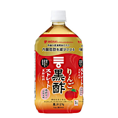 【１ケース】りんご黒酢ストレート ミツカン 1L(1000ml)ペット 12本入