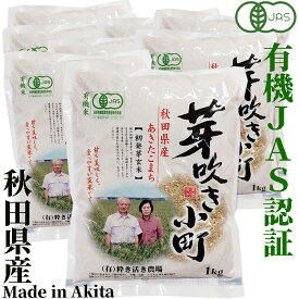籾発芽玄米 有機米 芽吹き小町1kg×10袋　秋田県産 あきたこまち　秋田県大潟村産　JAS認証有機栽培米　有限会社粋き活き農場　井出教義　お米に混ぜても、そのままでも美味しい玄米です　玄米 発芽玄米 米 コメ こめ 健康 お米 食物繊維 栄養 ギャバ ごはん 食品