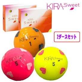 【2ダースセット】キラスウィート ハートマーク入りゴルフボール KIRA SWEET あす楽