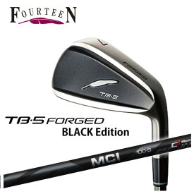 【メーカーカスタム】フォーティーン TB-5ブラック フォージド アイアン藤倉(フジクラ)MCI BLACKシャフト5本セット（＃6-Pw