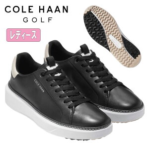 【レディース】コールハーン COLE HAANゴルフシューズ スパイクレス W29611グランドプロ トップスピン ゴルフ womensブラック / ホワイトキャップグレー / オプティックホワイト
