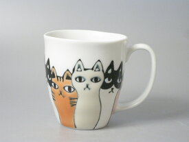 【有田焼】ネコ会議 マグカップ 日本製 フリーカップ コップ マグ コーヒーカップ ティーカップ お茶 湯呑 カップ 手造り ティーカップ 磁器 陶磁器 ギフト 贈り物 プレゼント 猫マグ 猫カップ ネコマグ かわいいマグ おしゃれマグ 猫柄マグ コーヒーマグ プレゼント用