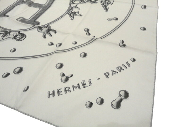 楽天市場】【新品同様品】HERMES エルメス カレ90 銀の雫 シルク100 