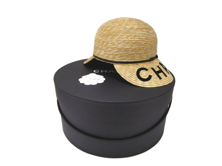 楽天市場】【新品同様品】CHANEL シャネル ロゴ ストローハット M  