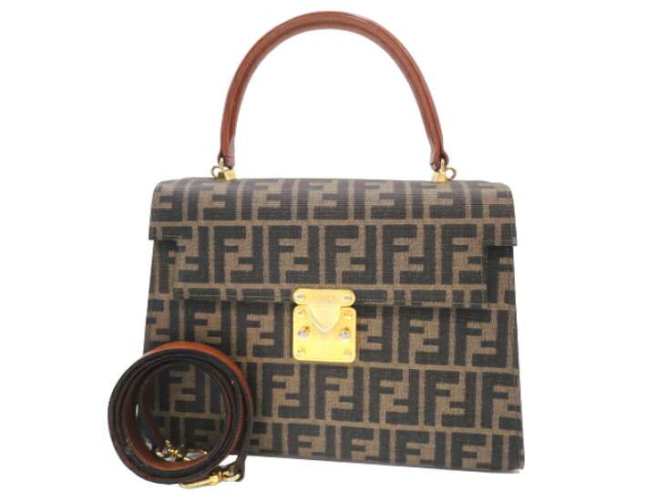 楽天市場】【美品】FENDI フェンディ ズッカ ケリー型 2WAYバッグ  