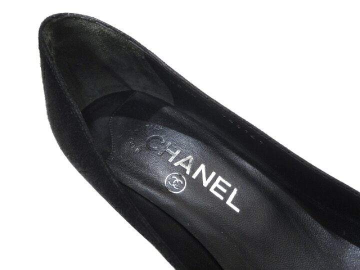 楽天市場】【中古】CHANEL シャネル G26141 メタルトゥ スエード 