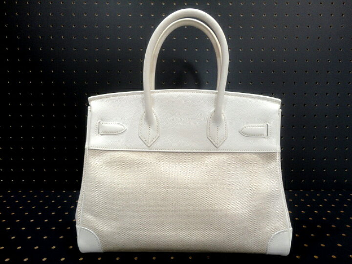 HERMES エルメス バーキン30 ハンドバッグ スイフト 白 考え直す White 