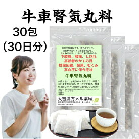 【薬局製剤】牛車腎気丸料 ごしゃじんきがんりょう 30日分 下肢痛 腰痛 しびれ かすみ目 排尿困難 頻尿 むくみ 高血圧に伴う症状 漢方薬 煎じ薬