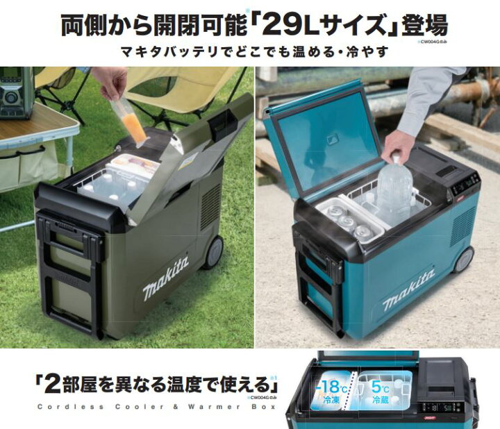 楽天市場】マキタ 充電式保冷温庫 CW004GZ 青 29L 本体のみ（40Vmax  