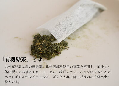 送料無料水出し緑茶ティーバッグ有機オーガニック国産80包入り大吉茶無添加九州熊本緑茶グリーンティーペットボトルに入る縦長ティーバッグ