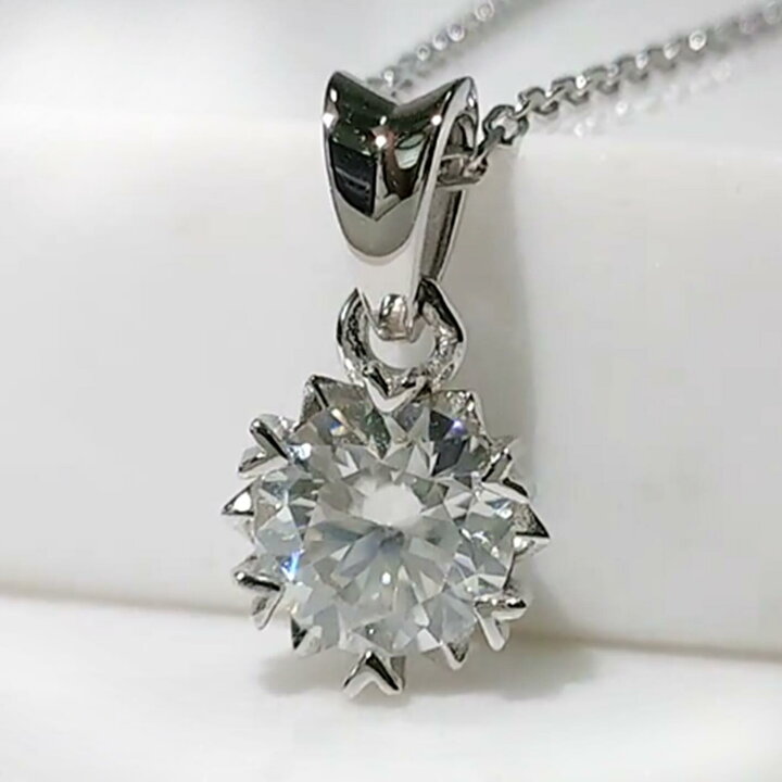 最高品質.pt950ダイヤネックレス モアサナイト 1.0ct 88