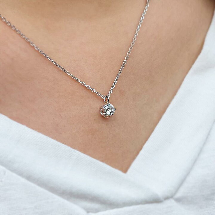 楽天市場】一粒 ネックレス 0.3ct プラチナ イエローゴールド ホワイト 