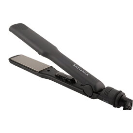 SALONIA サロニア ストレートヘアアイロン 35mm ブラック SL-004S マイナスイオン 専用耐熱ポーチ付き[ギフトラッピング対応]