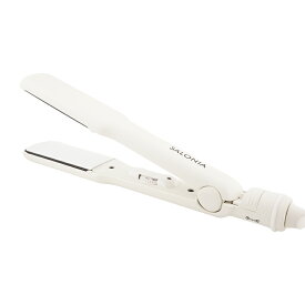 SALONIA サロニア ストレートヘアアイロン 35mm ホワイト SL-004SW マイナスイオン 専用耐熱ポーチ付き[ギフトラッピング対応]
