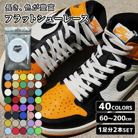 靴紐 シューレース カラー 40色 サイズ 110cm 120cm 130cm 140cm 150cm 160cm 170cm 180cm 190cm 200cm 10cm刻みで長さ選択可能 8mm 幅 平紐 靴ひも SHOELACES スニーカー カスタイマイズ ナイキエアジョーダン1