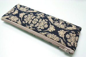 数珠袋 念珠袋 名物裂ペンケース型(小) (風通)山羊紋・紺入 数珠入 念珠入 【クリックポスト配送のみ:送料無料】k08020