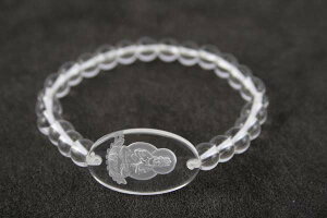 【ポイント最大47倍☆お買い物マラソン】数珠 ブレスレット 本水晶(クオーツ) 干支十二支守護御本尊入 申 送料無料 z009