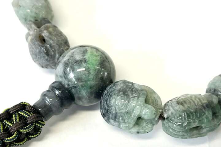 楽天市場】【限定品】逸品 数珠 浄土真宗 男性用 黒ビルマ翡翠「亀」彫 