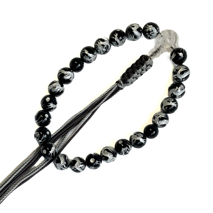 楽天市場】数珠 宗派用 浄土真宗（本願寺）用 男性用 龍彫ブラック  