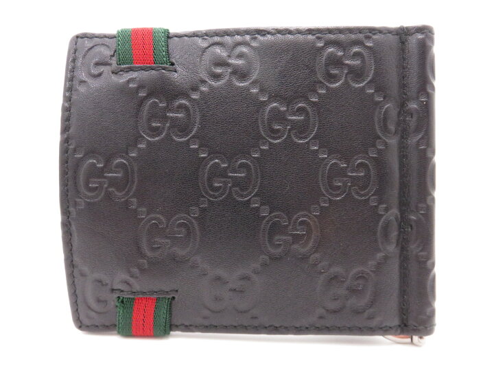 楽天市場】GUCCI グッチ マネークリップ付き二つ折り財布 グッチシマ  