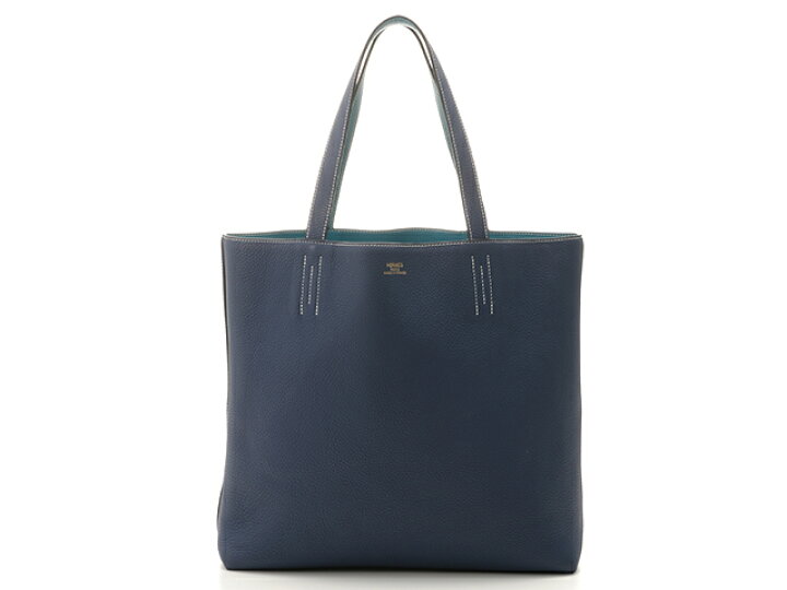楽天市場】HERMES エルメス ドゥブルセンス45 トートバッグ ブルー 